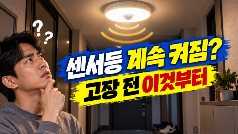 현관 센서등이 계속 켜져 있거나 혼자 켜질 때, 감도부터 교체 전까지 점검 순서