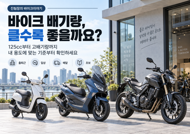 바이크 배기량, 클수록 좋을까요?｜125cc부터 고배기량까지 용도별 선택 기준