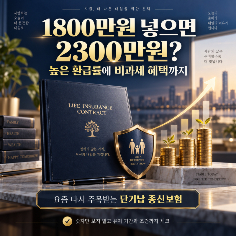 1800만원 냈는데 2300만원? 요즘 다시 눈길 끄는 단기납 종신보험