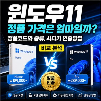 윈도우11 정품 가격은 얼마일까? 정품코드와 종류, 시디키 인증방법