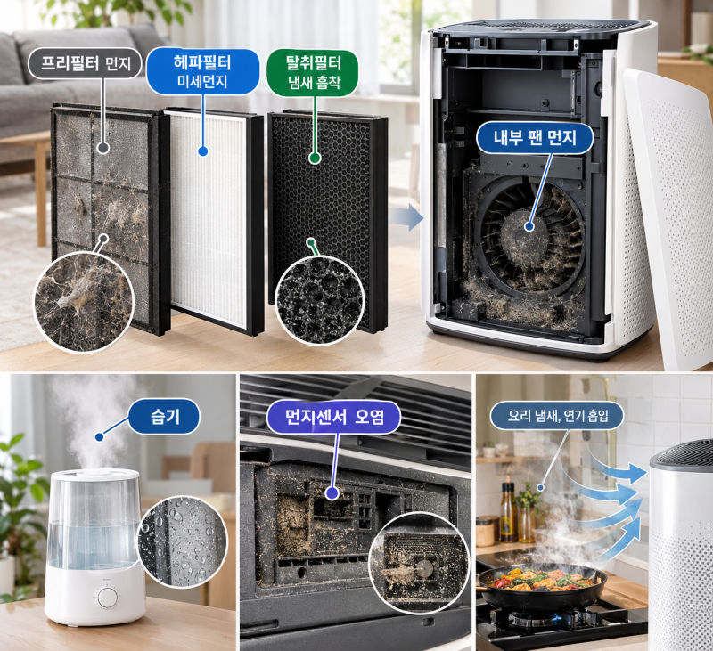 공기청정기에서 퀴퀴한 냄새가 난다면? 필터만 바꾸면 안 되는 진짜 이유 5가지!!