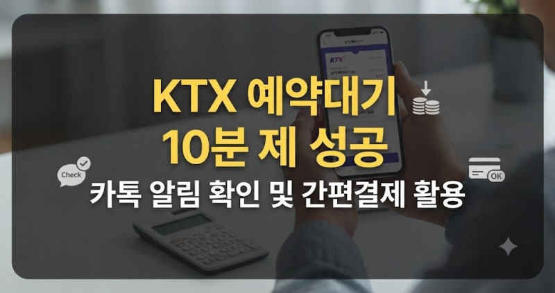 코레일 KTX 예약대기 카톡 알림 받고 10분 만에 결제 성공한 후기 (마감 시간 필수 확인)
