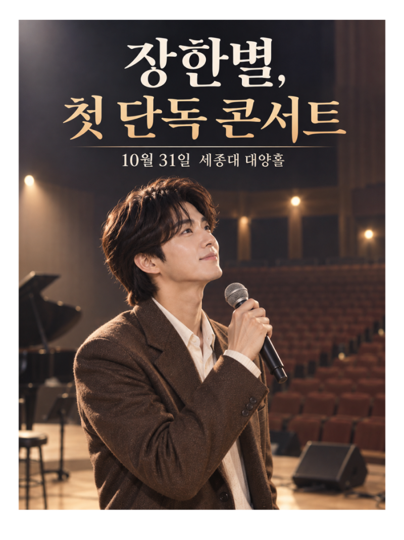 장한별 첫 단독 콘서트 확정! 10월 31일 세종대 대양홀에서 만난다