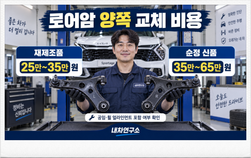 스포티지 NQ5 로어암 교체 비용, 양쪽 바꾸면 얼마일까?