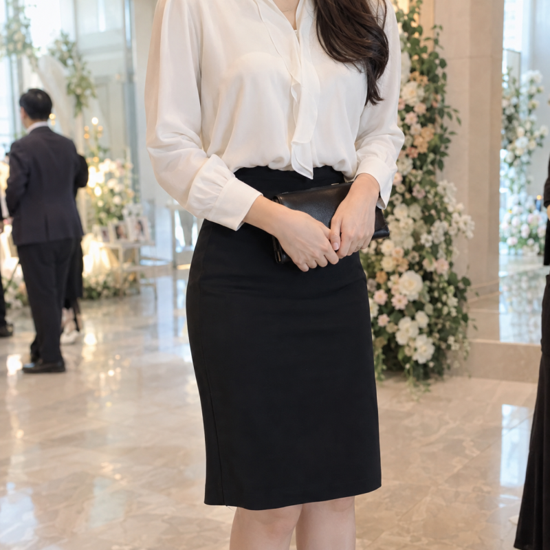 하객룩 흰 블라우스, 답이 둘로 갈린 '그 선'
