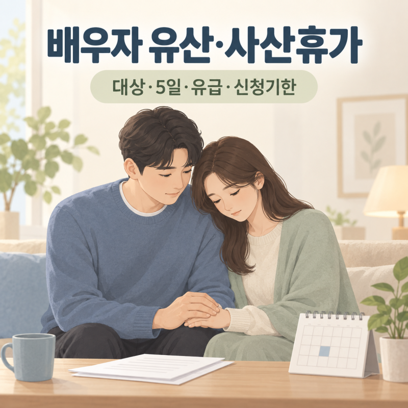 2026 배우자 유산·사산휴가 총정리｜대상·5일·유급 3일·20일 기한·신청 방법