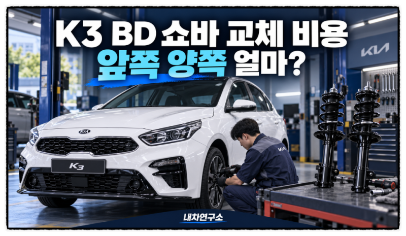 K3 BD 쇼바 교체 비용, 앞쪽 양쪽 바꾸면 얼마일까?