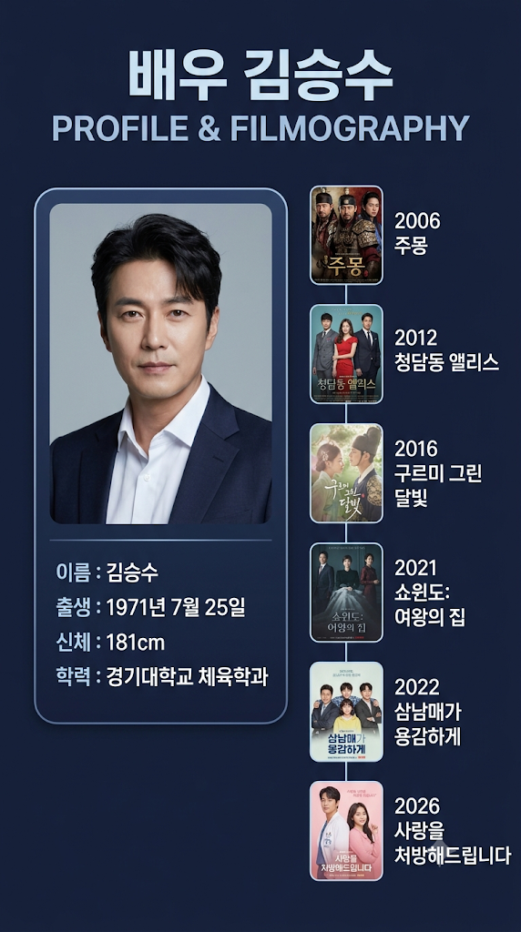 김승수 배우 프로필부터 대표작까지｜주몽·구르미 그린 달빛·삼남매가 용감하게부터 사랑....