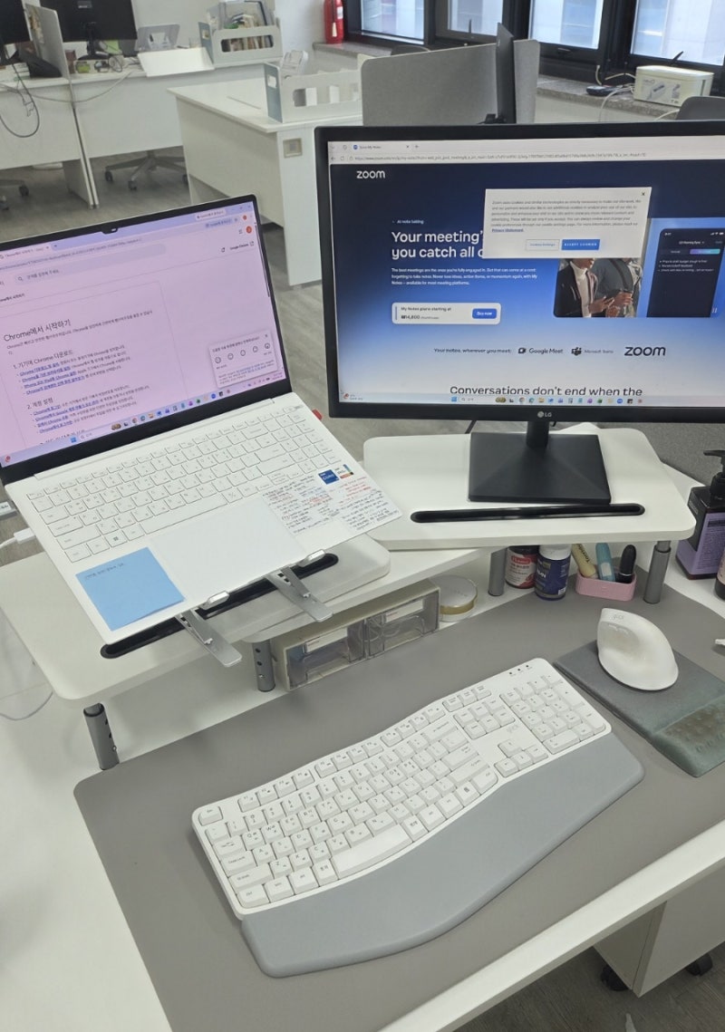 듀얼 모니터 받침대 추천 사무실용품 퍼플래빗 사용후기
