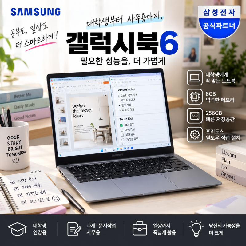 윈도우는 직접 설치하고 인강·과제용으로 쓴다면, 삼성 갤럭시북6 8GB 256GB NT740VJQ-A58A 프리도....