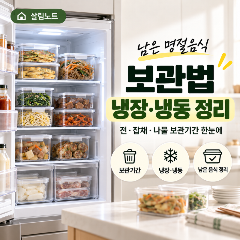 명절음식 보관법, 전·잡채·나물 냉장 냉동 보관기간 정리