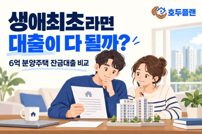 생애최초 잔금대출, 6억 분양주택에 현금 2억이면 충분할까?