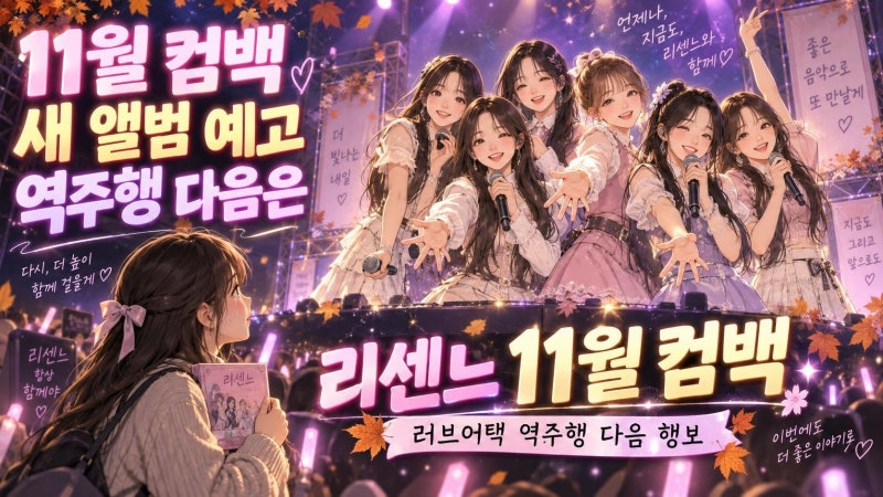 리센느 2026년 11월 3일 컴백 확정, 러브어택 역주행 이어 새 앨범 기대감