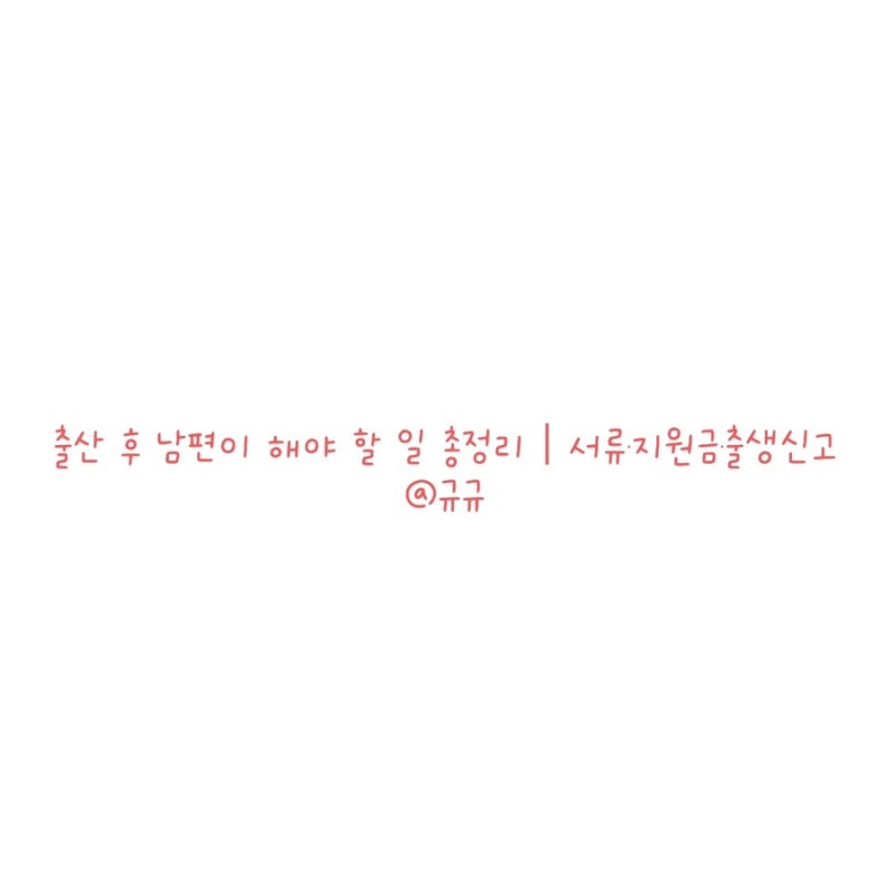 출산 후 남편이 해야 할 일 총정리 !! / 서류·지원금·출생신고까지