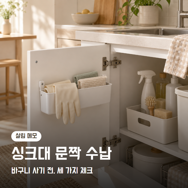 싱크대 문짝 수납, 바구니 사기 전에 확인할 3가지