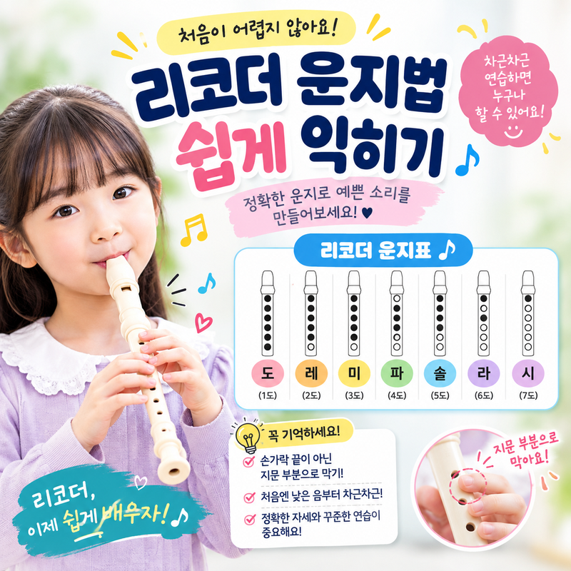 초등학생 리코더 잘 부는 방법! 집에서도 쉽게 연습하는 꿀팁