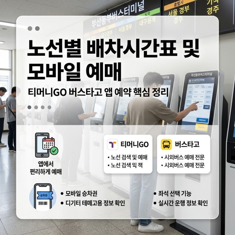 부산종합터미널 시간표 주차장 고속버스 예매 및 시간표와 시외버스 비교