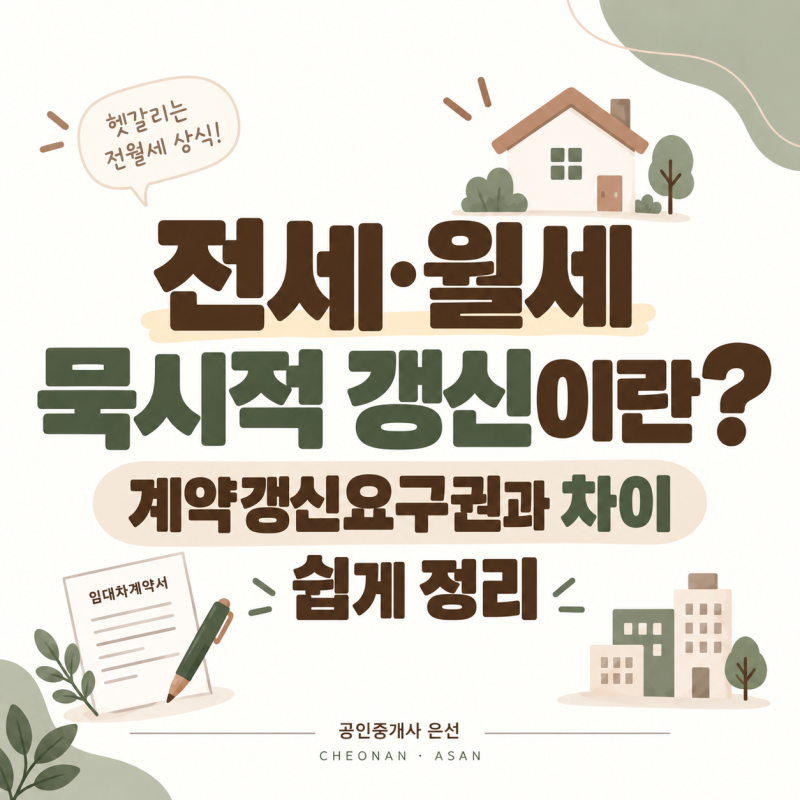 전세·월세 묵시적 갱신이란? 계약갱신요구권과 차이 쉽게 정리