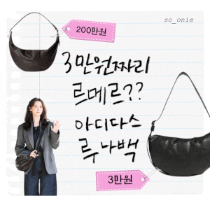 아디다스 루나백 직접 사봤어요｜르메르 크루아상백 대신 3만원대, 브라운 실물, 사이즈