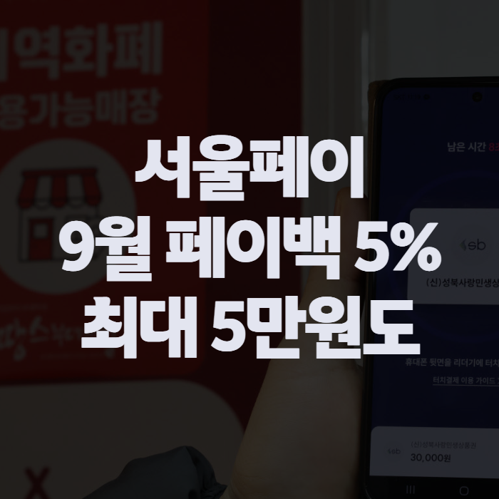 서울페이 사용처와 충전 방법, 9월 페이백 이벤트까지 한 번에 정리