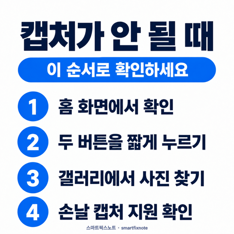 갤럭시 화면 캡처 안됨? 스크린샷이 저장되지 않을 때 확인할 것