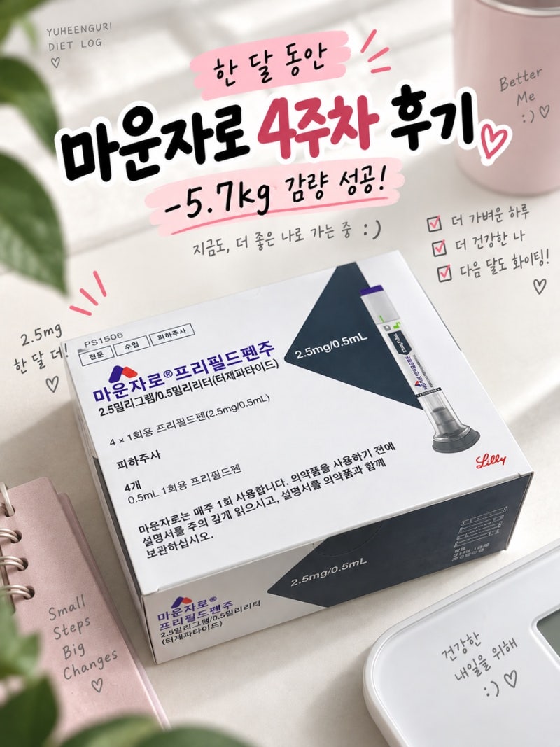 마운자로 4주차 후기｜한 달 -5.7kg 감량! 제주 서귀포 처방 병원·약국·가격까지