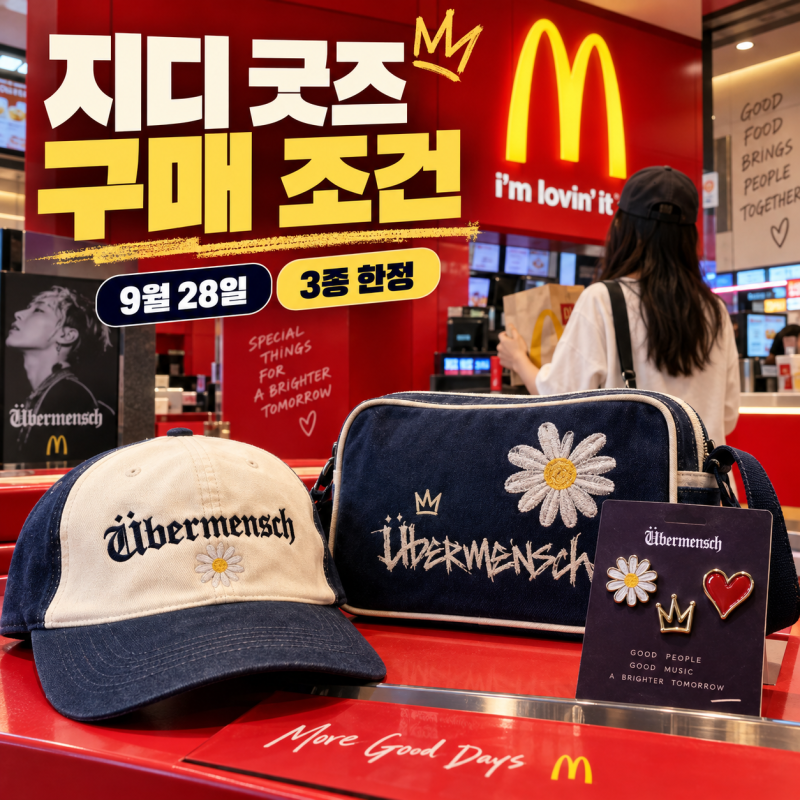 맥도날드 지디 굿즈 9월 28일 구매 조건과 3종 정리