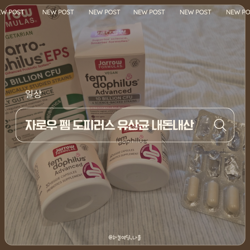 아이허브 자로우 펨 도피러스 여성유산균 몇 개월 동안 먹어본 리얼 후기