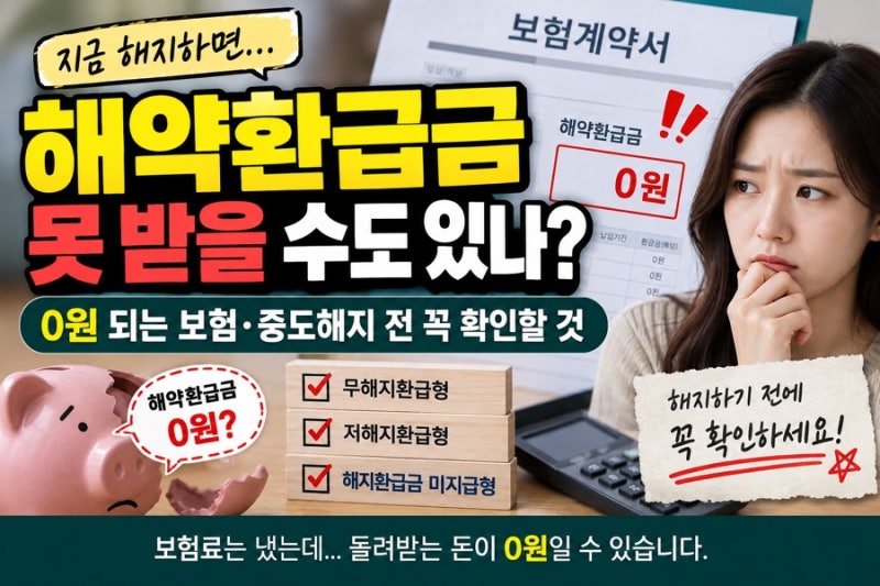 해약환급금 못 받을 수도 있나? 0원 되는 보험 중도해지 전 꼭 확인할 것