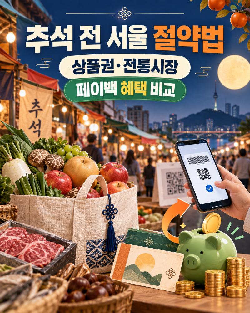 2026 추석 전 서울에서 돈 아끼는 방법: 상품권·전통시장·페이백 혜택 비교