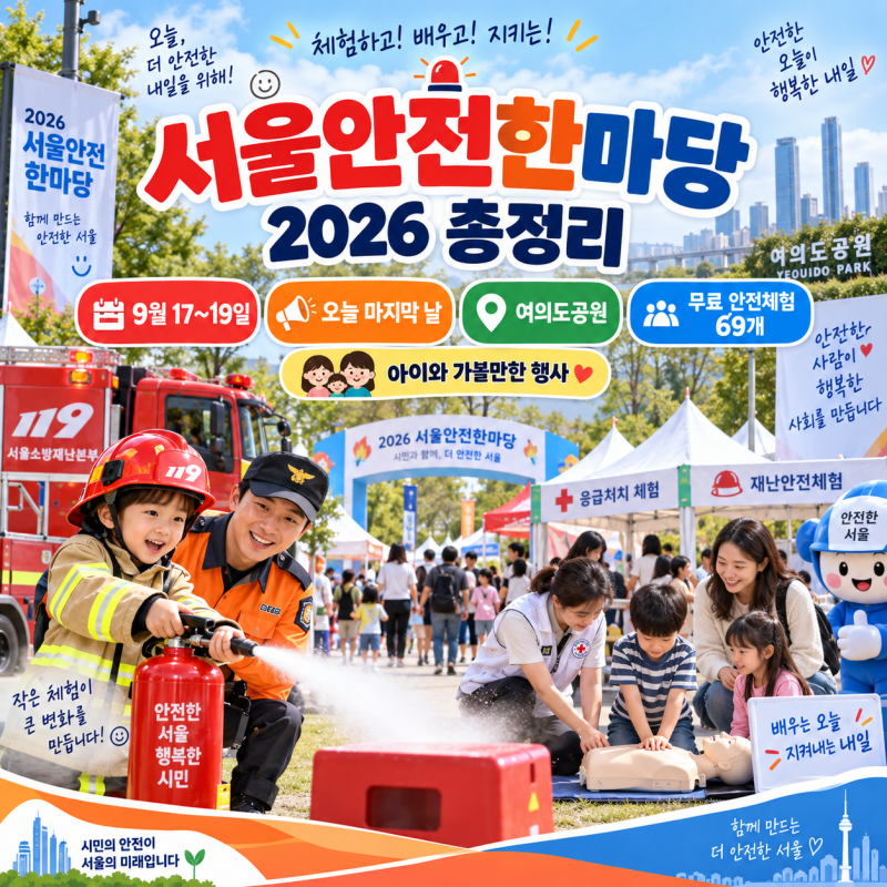 2026 서울안전한마당 총정리｜여의도공원 무료 안전체험·K-소방 재난 헌터스·주차