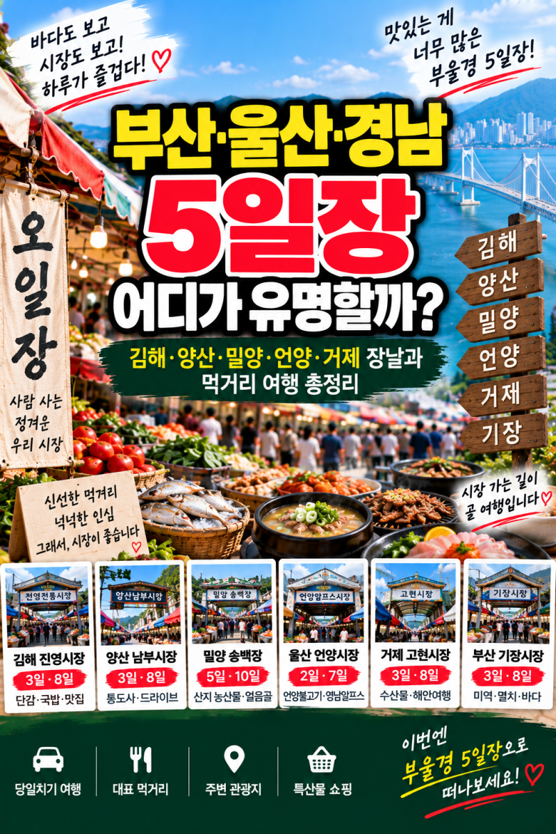 부산·울산·경남 5일장 어디가 유명할까?