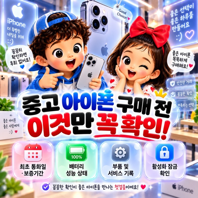 아이폰 중고로 살 때 꼭 확인할 것, 최초 통화일·배터리·보증기간·부품서비스·수리 기록까....