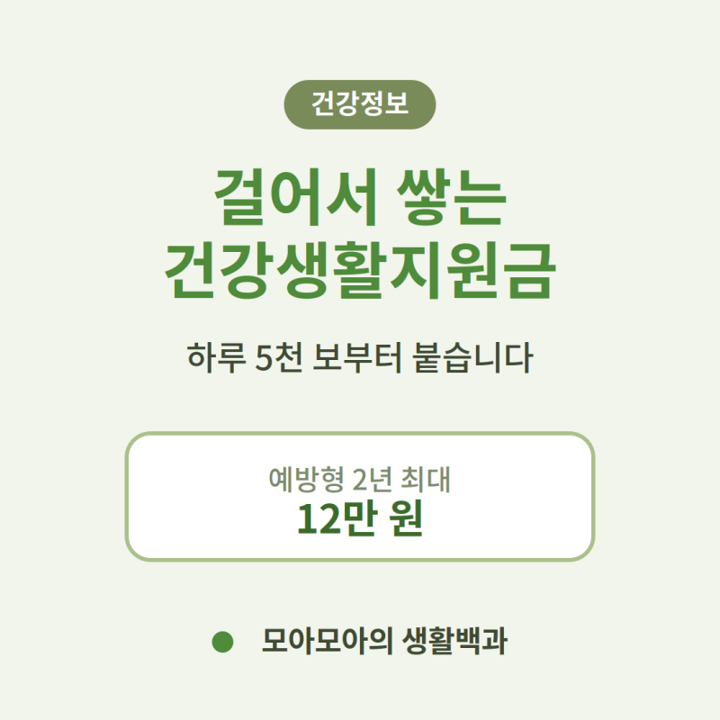 건강생활실천지원금제, 걸어서 쌓는 포인트는 2년에 12만 원까지입니다!