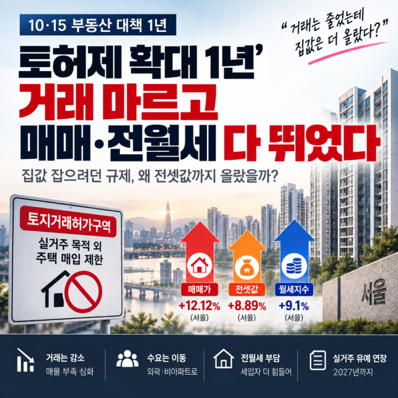 “서울 아파트 사려면 허가부터?” 토허제 1년…집값 잡는 제도인데 전세·월세까지 오른 이....