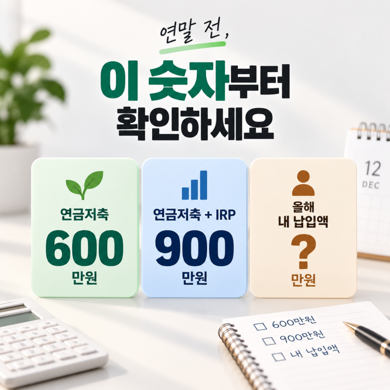 연말 절세, 연금저축·IRP·ISA에서 먼저 확인할 숫자 3개