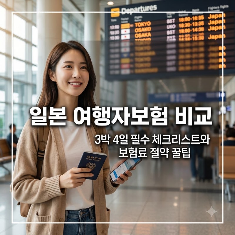 일본 여행자보험 비교 3박4일 준비물 체크리스트와 보험료 절약 꿀팁