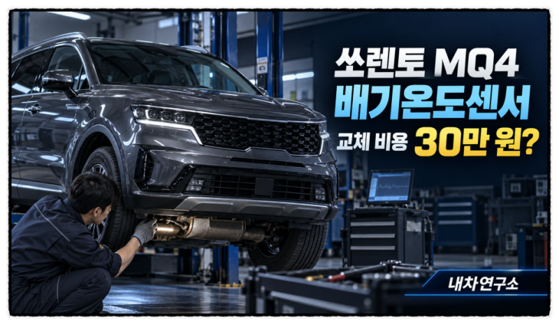 쏘렌토 MQ4 배기 온도센서 교체 비용, 경고등 뜨면 30만 원 넘을까?