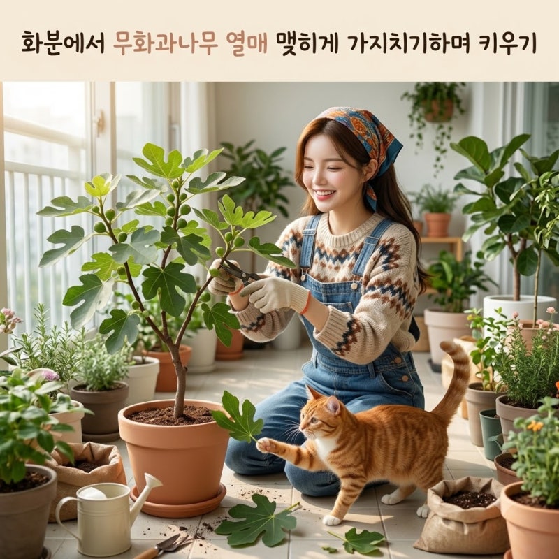 화분에서 무화과나무 열매 맺히게 가지치기하며 키우기