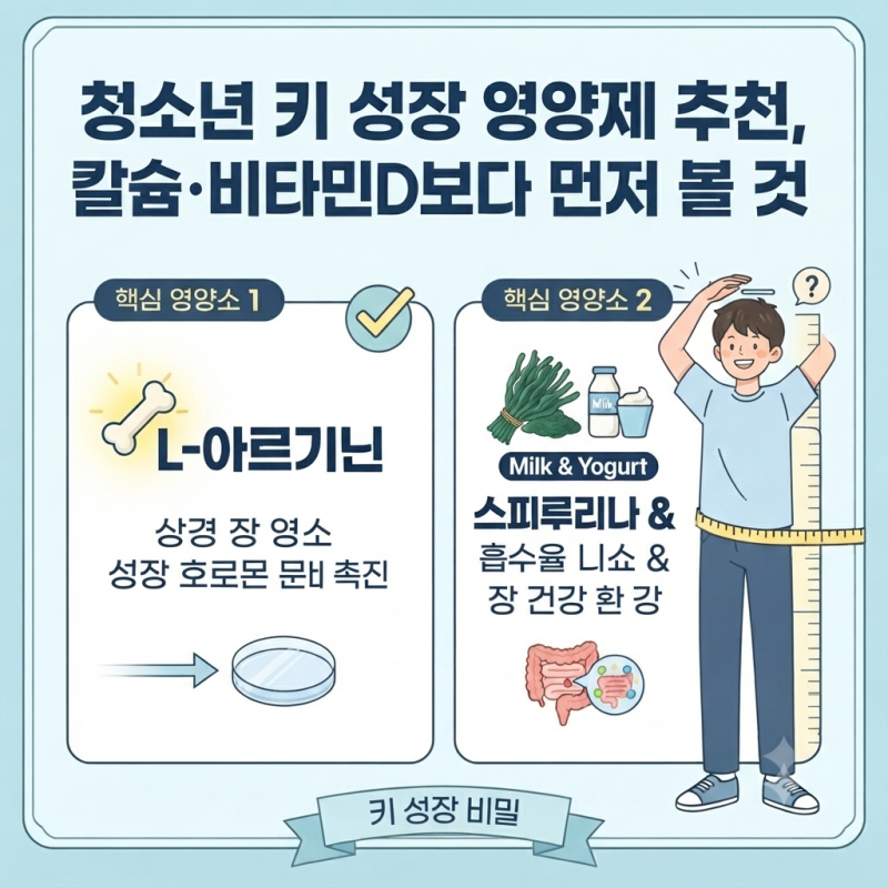 청소년 키 성장 영양제 추천, 칼슘·비타민D보다 먼저 볼 것