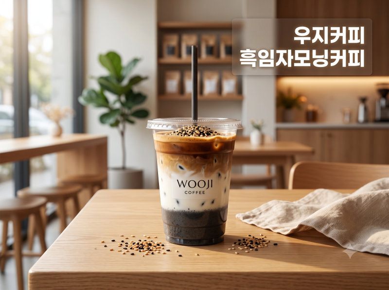 우지커피 흑임자모닝커피 맛평가