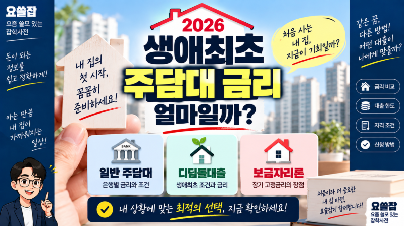 생애최초 주담대 금리 얼마일까?｜일반 주담대·디딤돌·보금자리론 비교