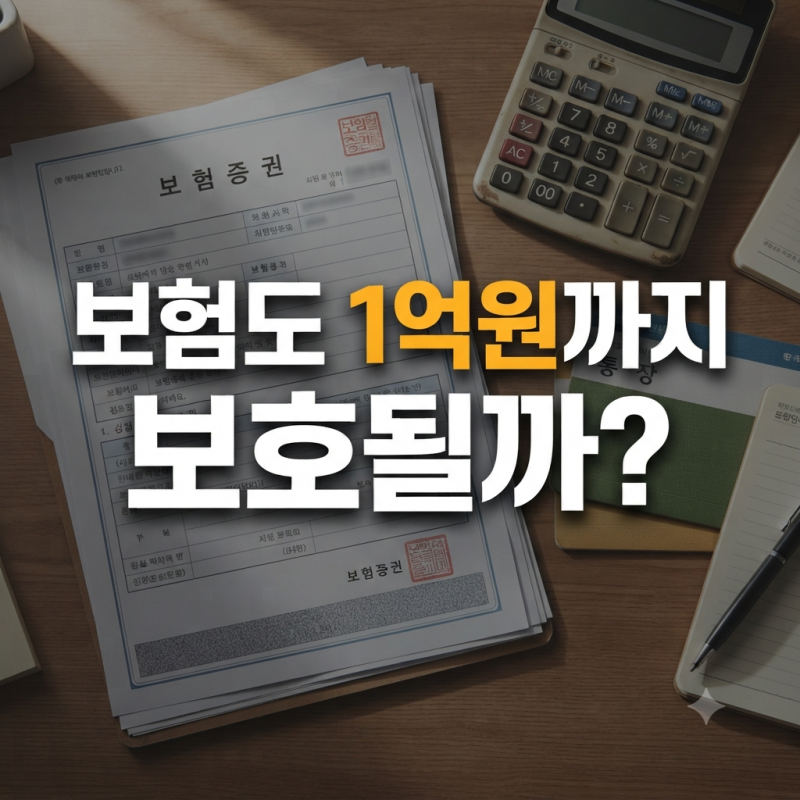 예금자보호제도 1억원, 보험도 해당될까? 해약환급금과 사고보험금의 차이