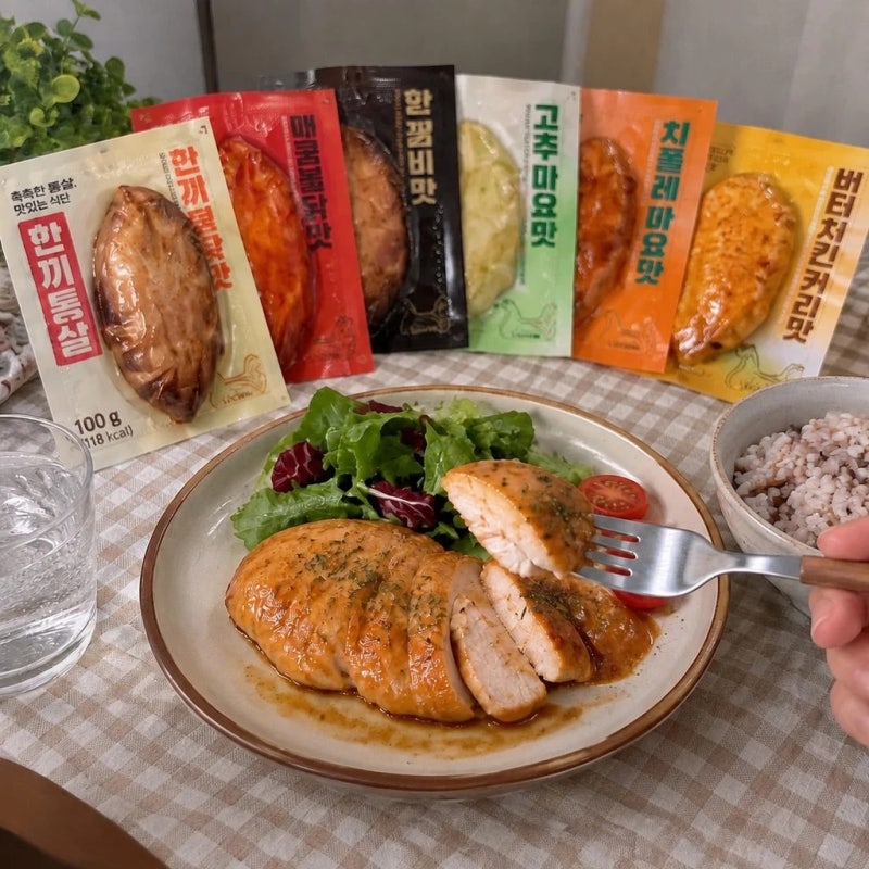 한끼통살 소스 통 닭가슴살, 맛 종류부터 단백질&칼로리까지