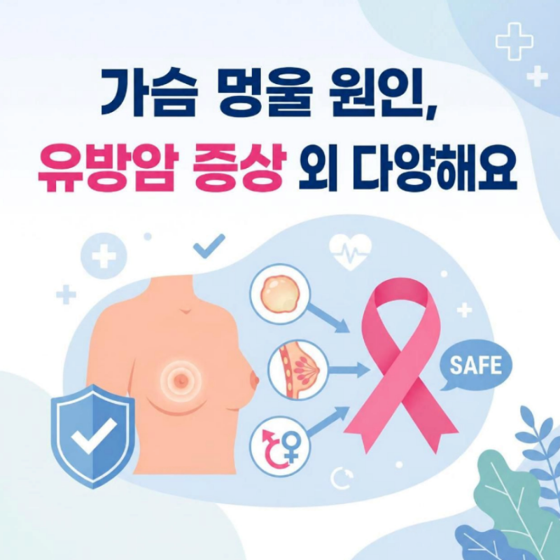 가슴 멍울 만져지는 이유 (초기 유방암의 증상 외)