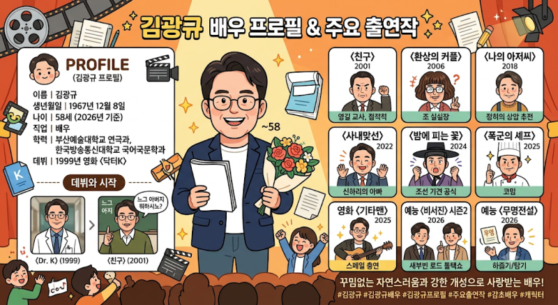 김광규 배우 프로필부터 대표작까지｜친구·환상의 커플·나의 아저씨·사내맞선부터 비서진....