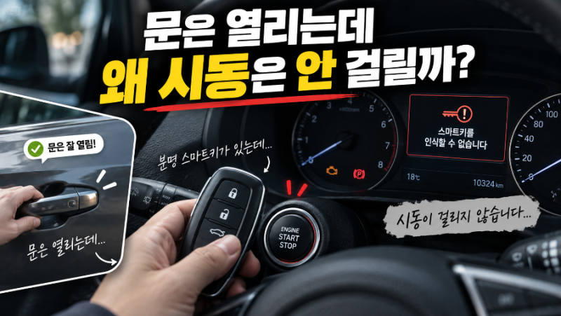 자동차 시동 안 걸림 원인 스마트키 인식 안될 때 배터리 교체 비상시동 방법