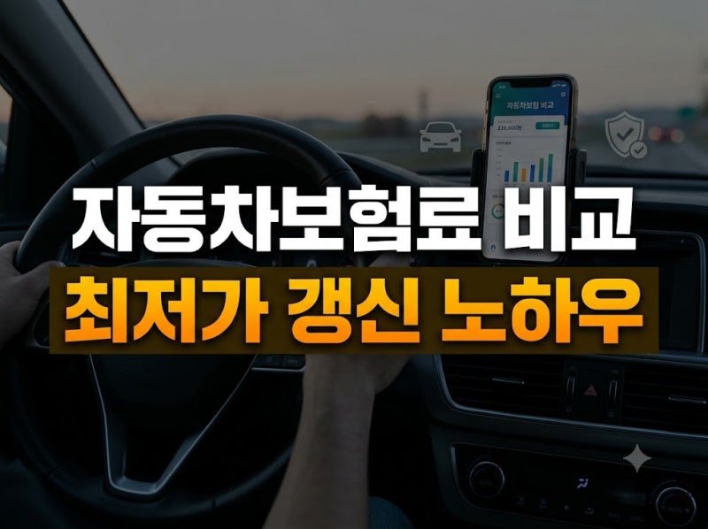 자동차보험료 비교견적 사이트 추천 순위와 최저가 갱신 노하우