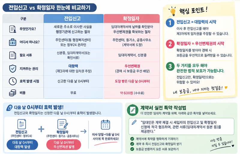 전입신고와 확정일자 차이부터 제대로 알기! 다음날 0시 효력과 현실적인 전세계약 특약 작....