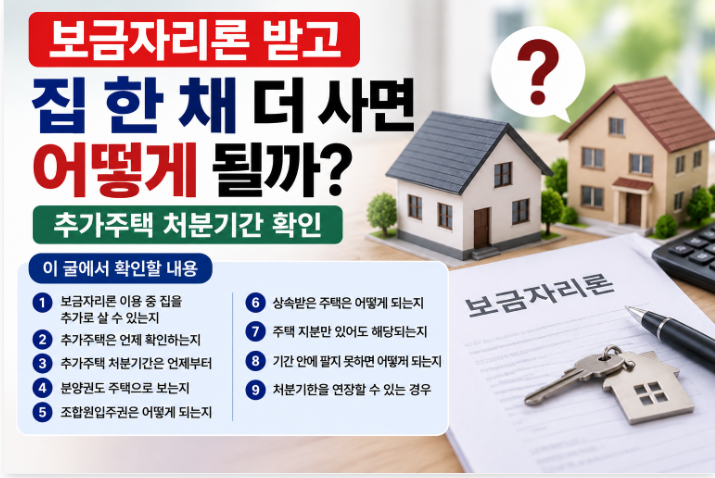 보금자리론 받고 집 한 채 더 사면 어떻게 될까｜추가 주택 처분 기간 확인